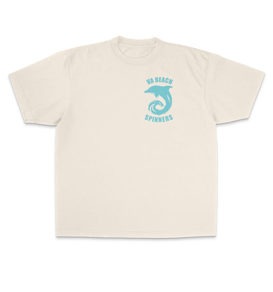 “SPINNERS” garment dye cream t shirt